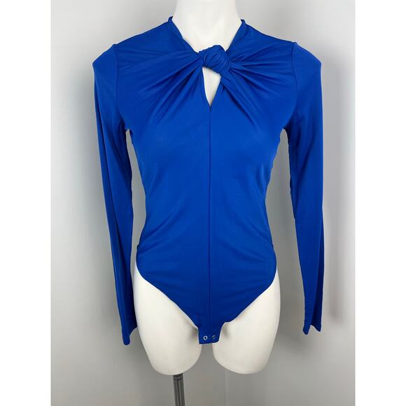 Farm Rio Bright Blue Knot Bodysuit Small - Picture 2 of 7
